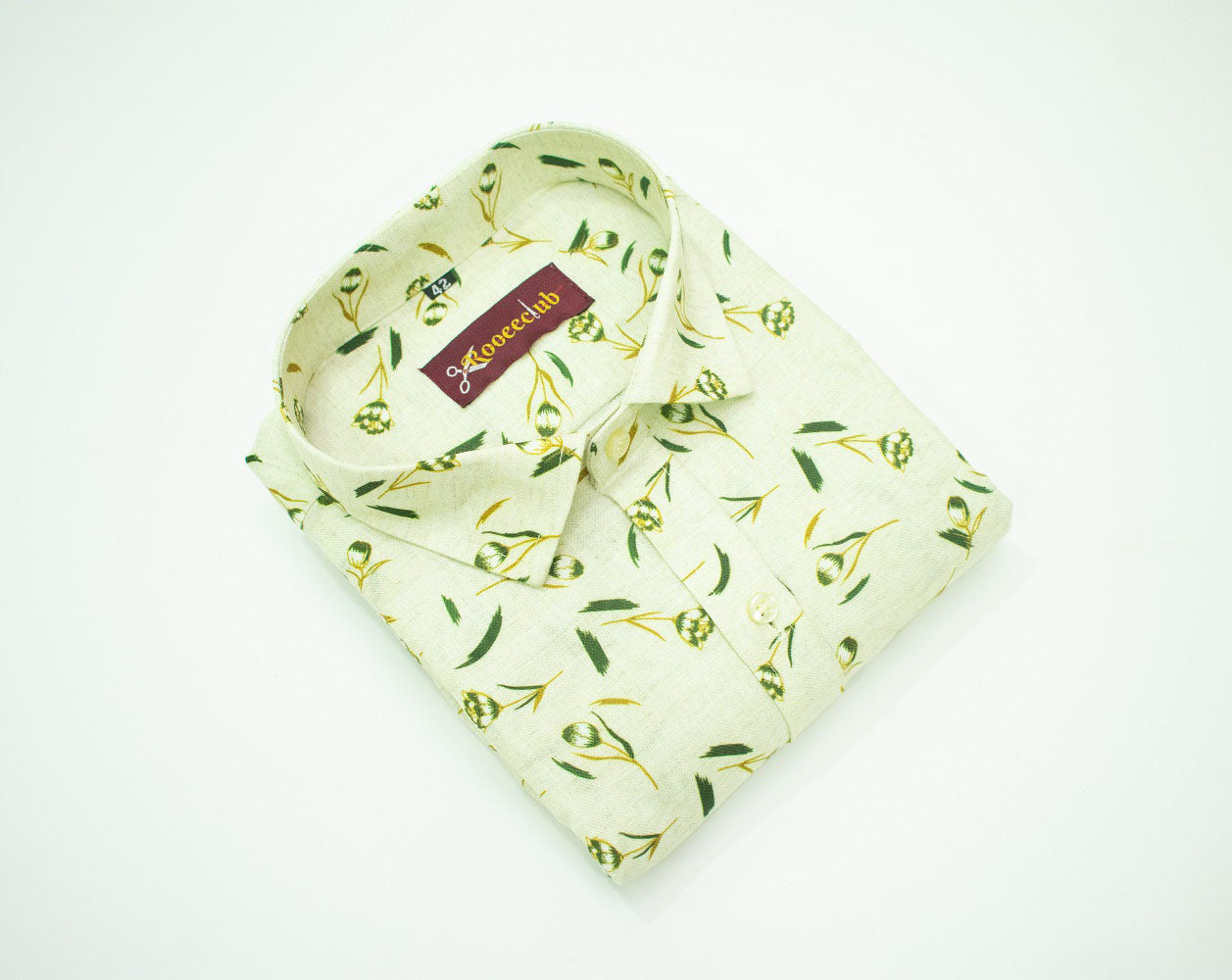 white Leaf Color Printed Color Cotton Shirts