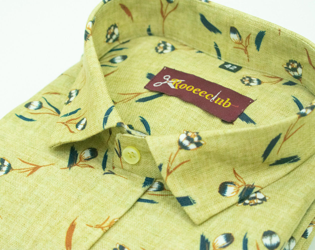 Cream Leaf Color Printed Color Cotton Shirts
