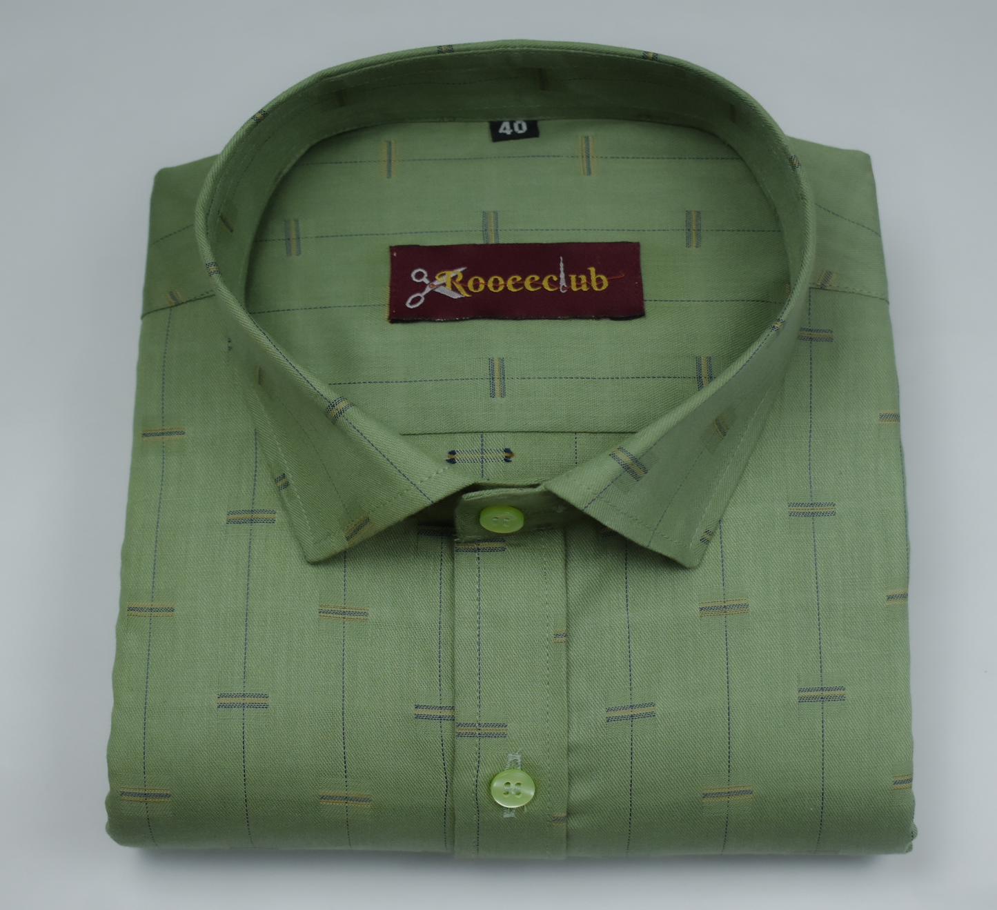 Mehndi Color Lining Butta Cotton Shirts