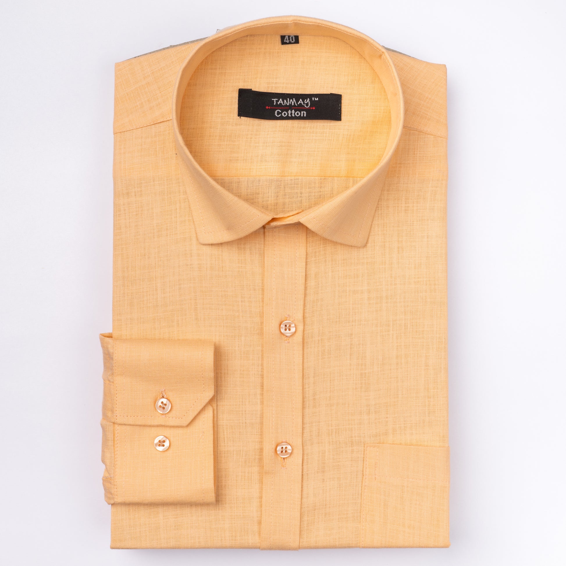 ORANGE COLOR LINEN COTTON SHIRT FOR MEN