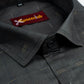 Dark Gray Color Lining Butta Cotton Shirts