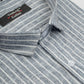 Grey Color Cotton Stripes Shirts For Men
