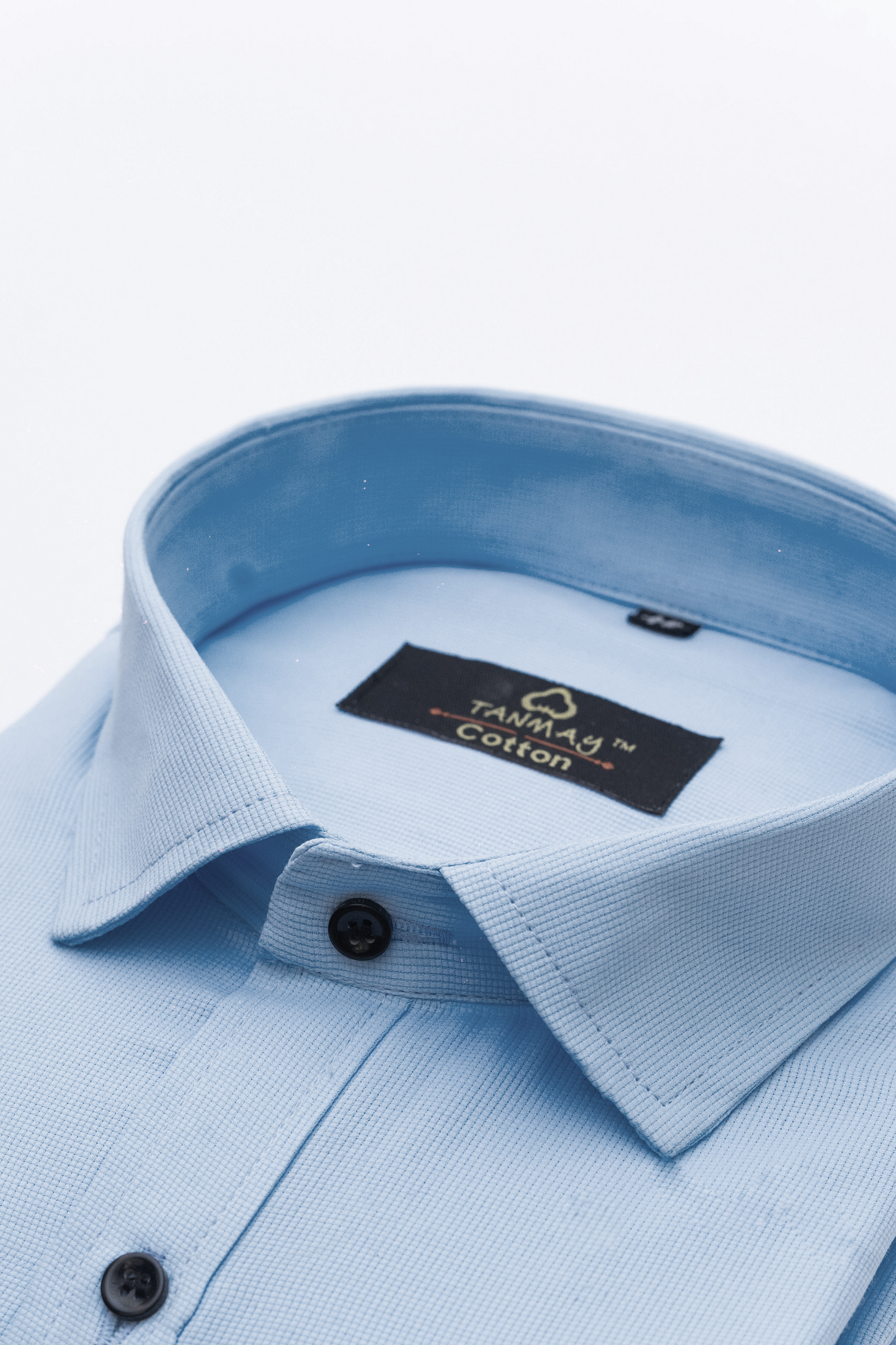 Sky Blue Color Mercerised Cotton Shirt For Men's