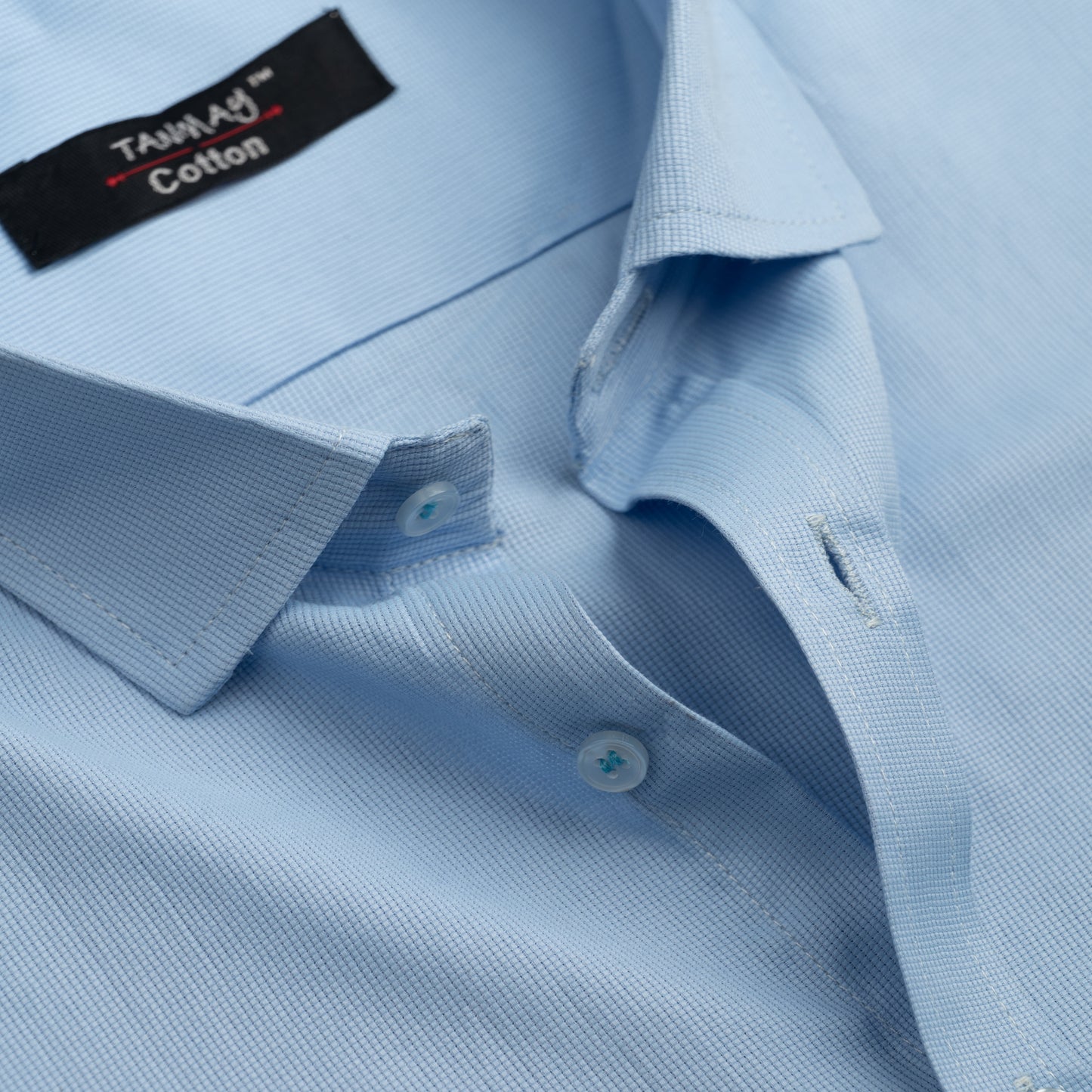 Sky Blue Color Mercerised Cotton Shirt For Men's