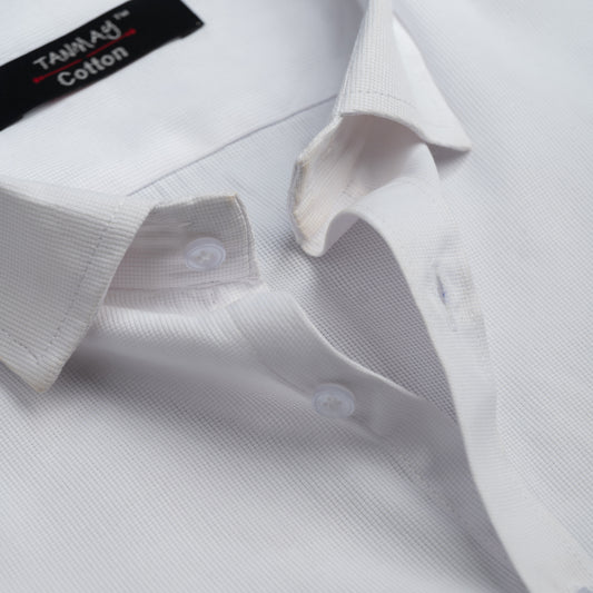 White Color Mercerised Cotton Shirt For Men's