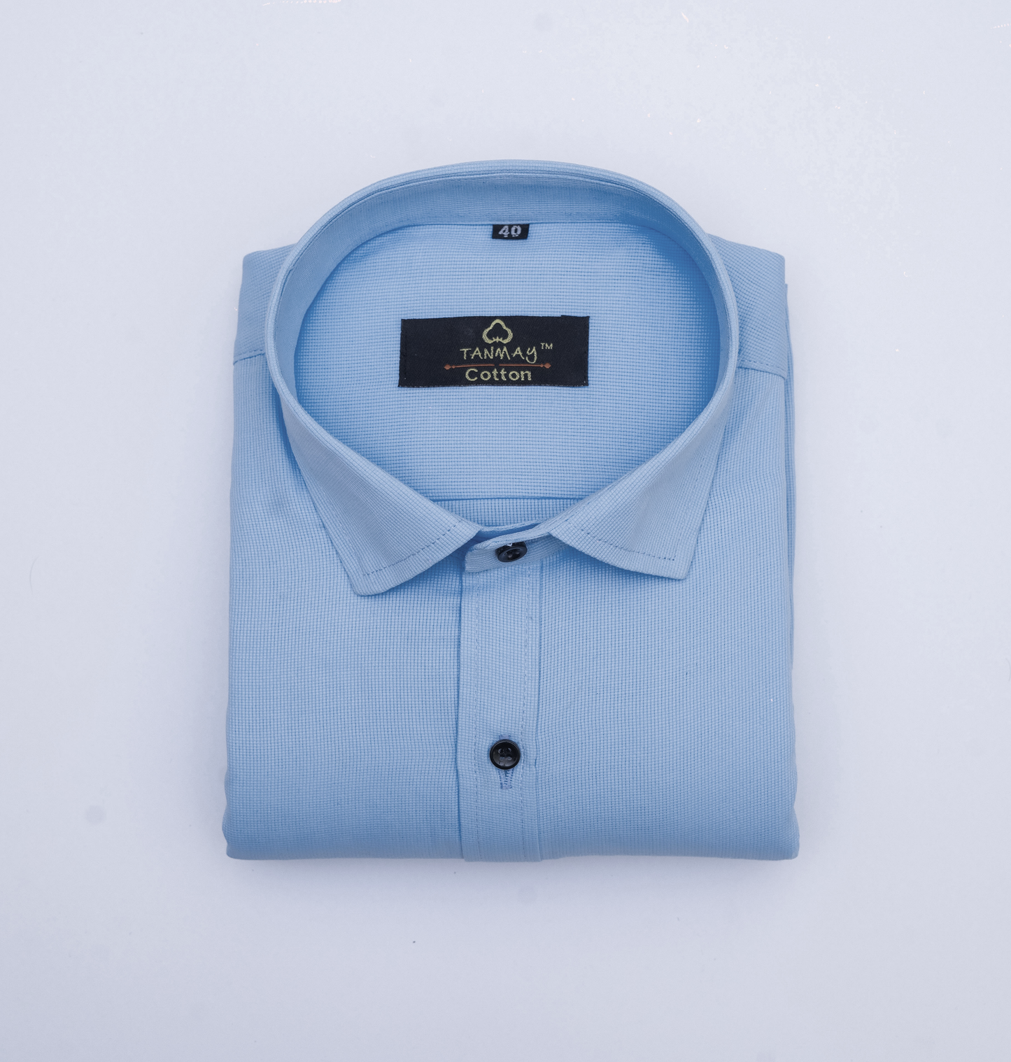 Sky Blue Color Mercerised Cotton Shirt For Men's