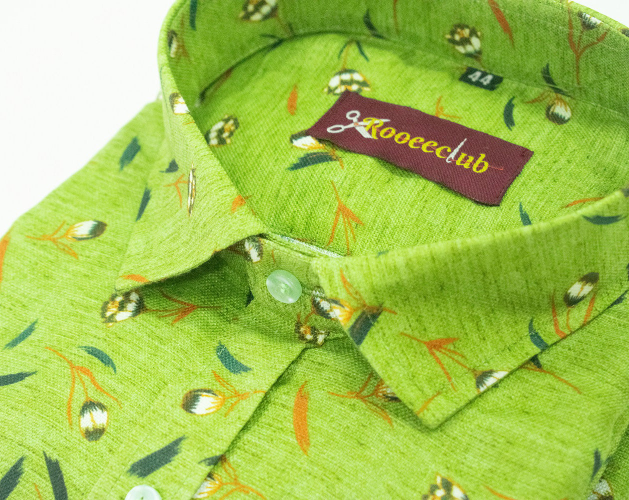 Green Leaf Color Printed Color Cotton Shirts