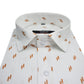 White Golden Double Rectangle Printed Cotton Shirt For Men's