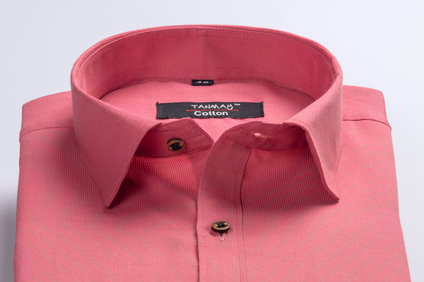 Strawberry Pink Color Mercerised Cotton Shirt For Men's