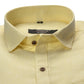 Cotton Tanmay Light Yellow Color Linen Fill Formal Cotton Shirt For Men's