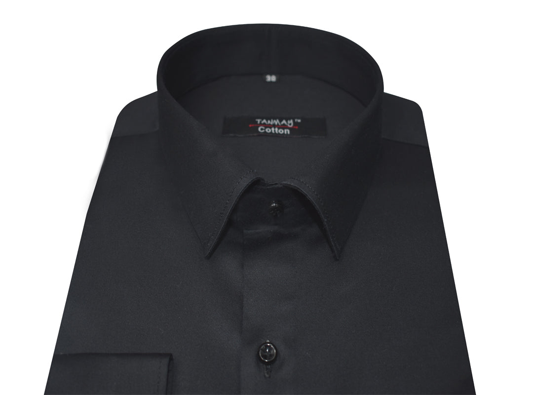 Black Color Lycra Cotton Shirt For Men's