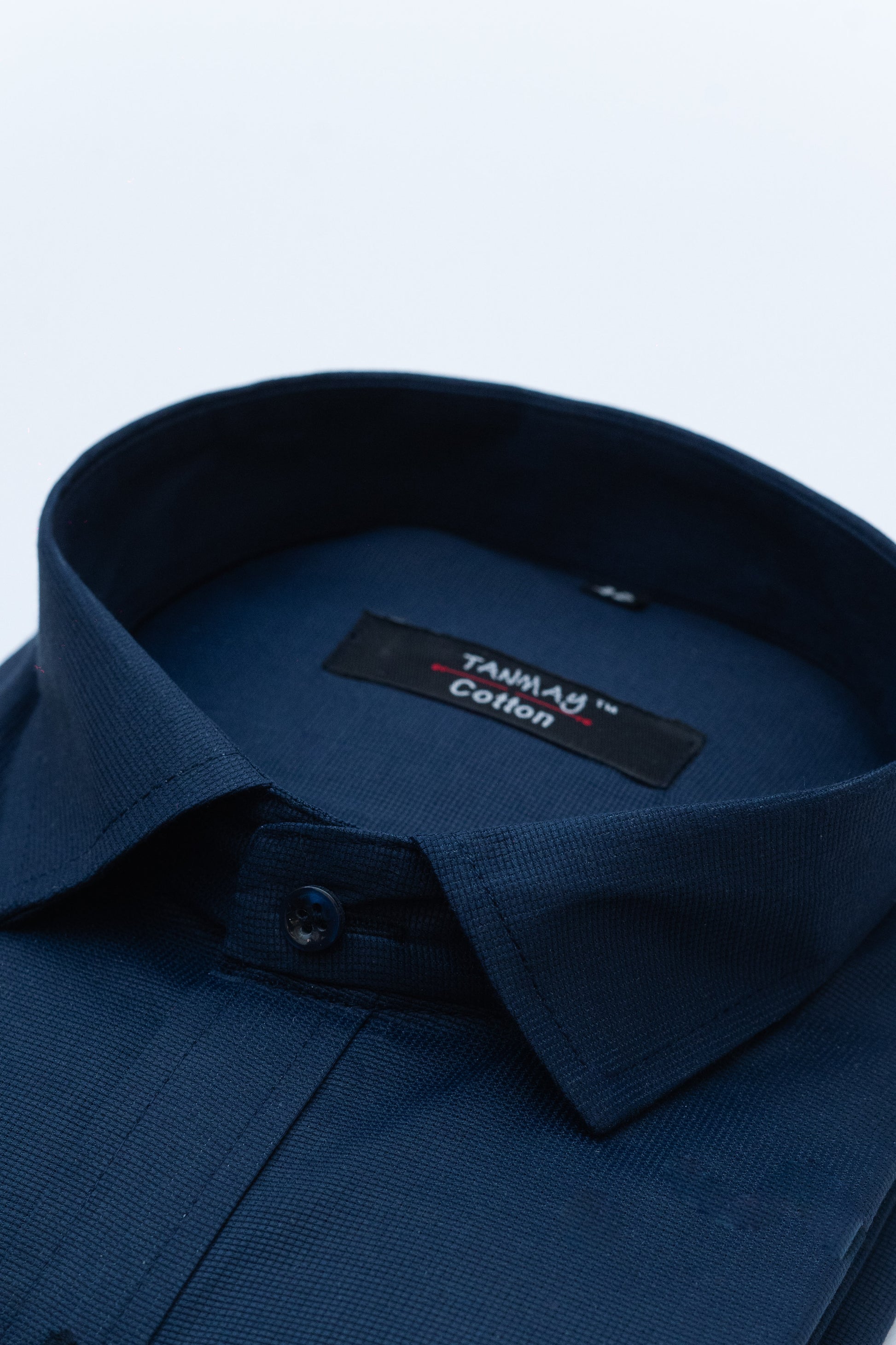 Navy Blue Color Mercerised Cotton Shirt For Men's