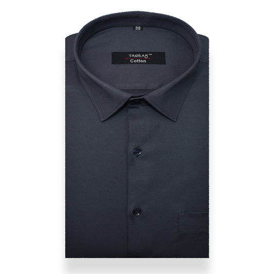 Carbon Color Lycra Cotton Shirt For Men's