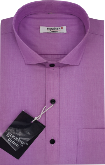 Cotton Tanmay Satin Light purple Color Full Sleeves Formal Shirt for Men's