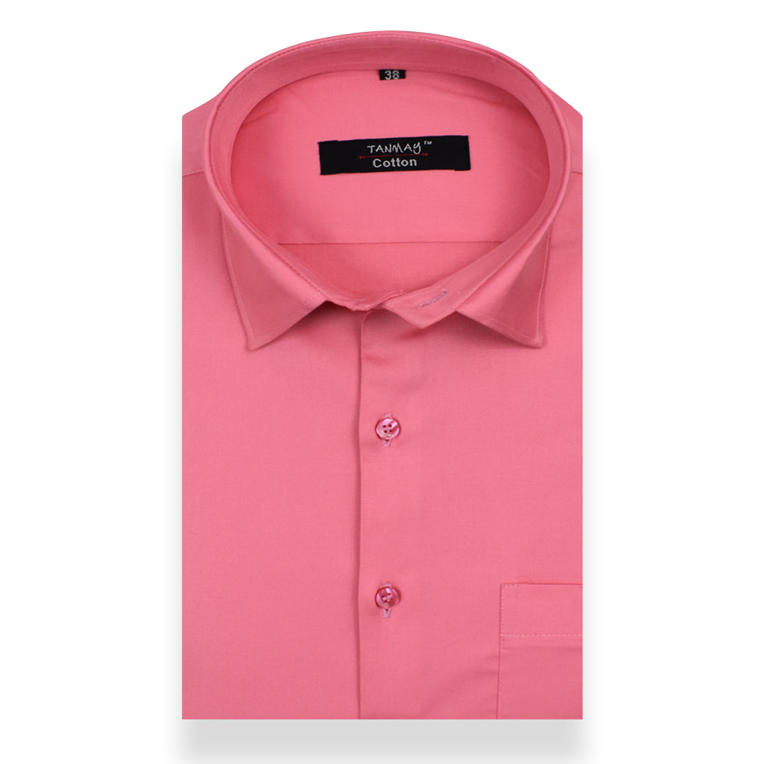 Pink Color Lycra Cotton Shirt For Men's