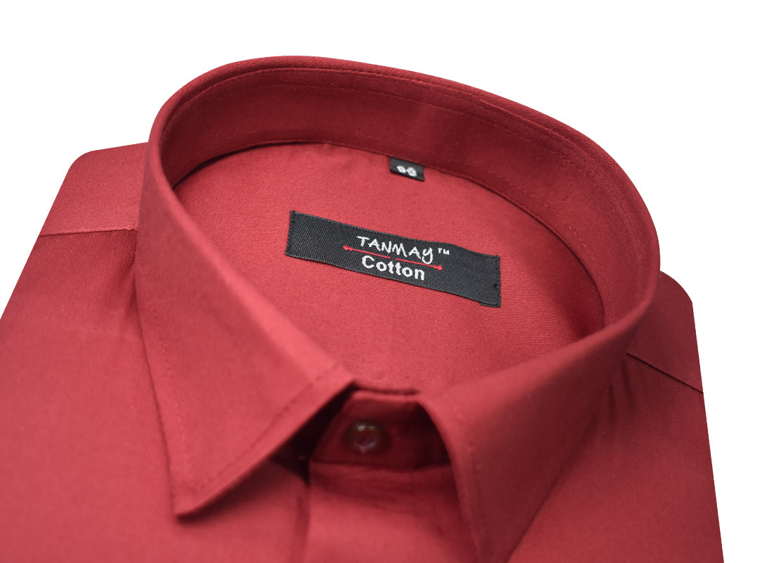Maroon Color Lycra Cotton Shirt For Men's